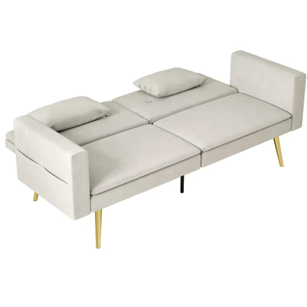 Sofa-lova Homcom 181x73x78,5cm., smėlio/auksinės spalvos