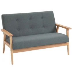 Sofa Homcom 115x66,5x73cm., pilkos/šviesiai rudos spalvos