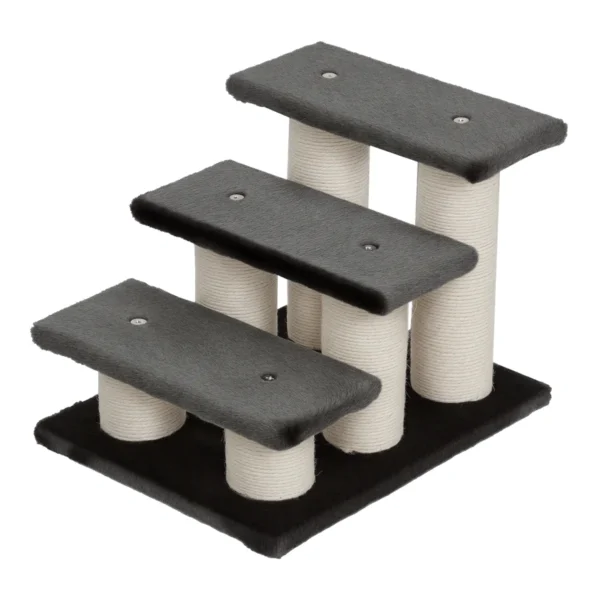 Katės draskyklė laiptai PawHut 45x35x34cm., tamsiai pilkos/smėlio spalvos