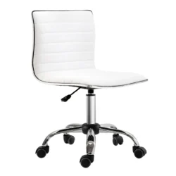 Biuro kėdė Homcom 48x52x90m., baltos/sidabrinės spalvos