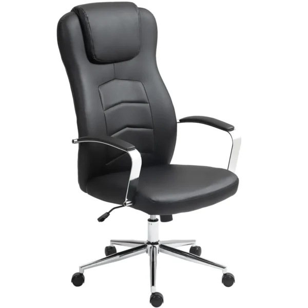 Biuro kėdė Homcom 63x78x126cm., juodos/sidabrinės spalvos