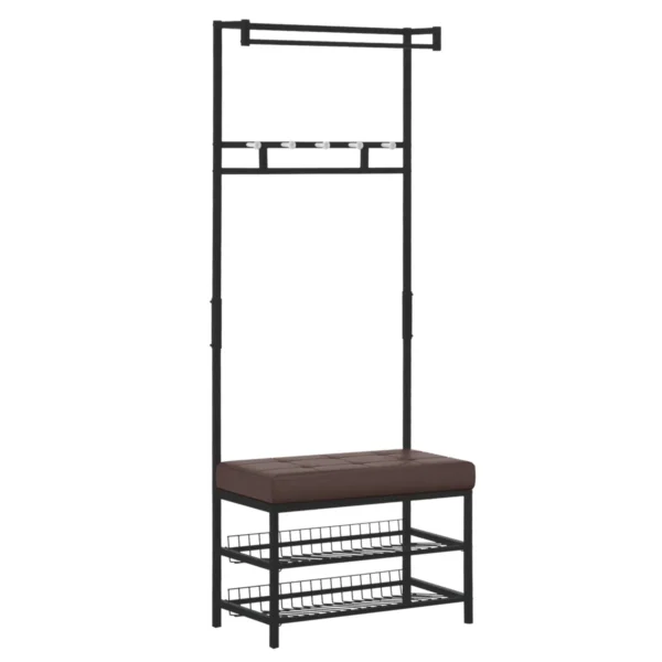 Drabužių kabykla Homcom 72,5x35x180cm., juodos/rudos spalvos