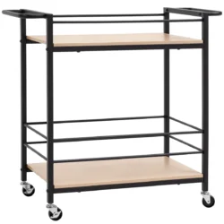 Virtuvės vežimėlis Homcom 82x40x75cm., juodos/šviesiai rudos spalvos