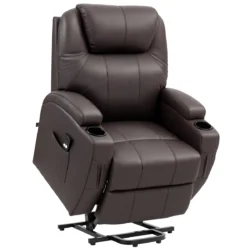 Masažinis fotelis Homcom 90x84x112cm., tamsiai rudos spalvos
