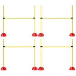 Šunų treniruočių rinkinys iš 4 dalių PawHut 124x19,5x103cm., geltonos spalvos
