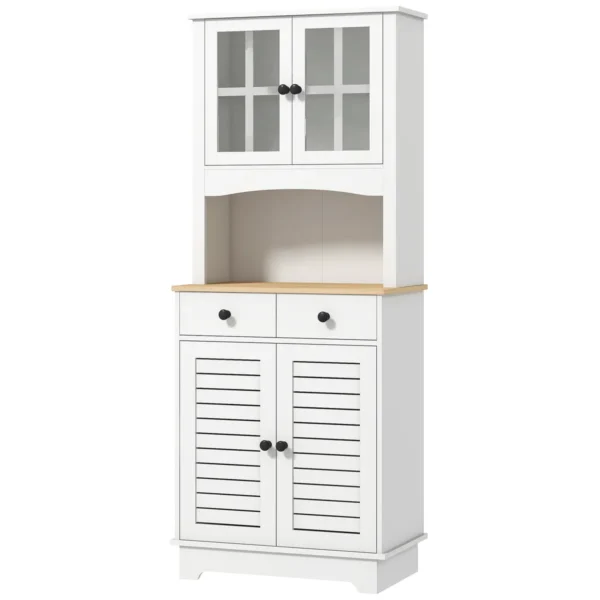 XXb005194947db363.webp Virtuvės spintelė Homcom 68x39,5x170cm., baltos/šviesiai rudos spalvos