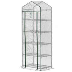 Šiltnamis Outsunny 69x49x193cm., baltos spalvos