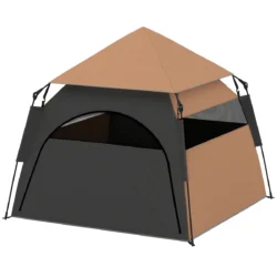Šunų palapinė PawHut 120x120x106cm., juodos/rudos spalvos