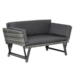 Sodo sofa Outsunny 129x63x67cm., pilkos/tamsiai pilkos spalvos