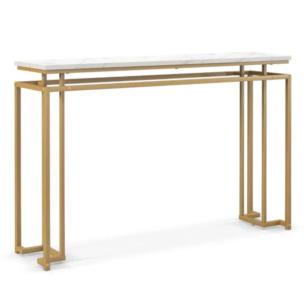 Konsolė 120x30x80,5cm., baltos/auksinės spalvos