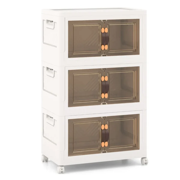 Vonios spintelė 49,5x31,5x86cm., baltos/rudos spalvos