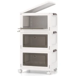 Knygų spintelė 41x31,5x72,5cm., baltos/rudos spalvos