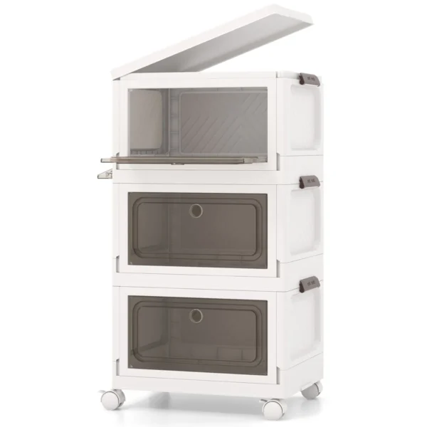 Knygų spintelė 41x31,5x72,5cm., baltos/rudos spalvos