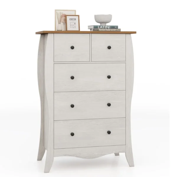 Komoda 67,5x38,5x97cm., pilkos/rudos spalvos