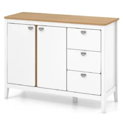 Virtuvės spintelė 106x40x80cm., baltos/šviesiai rudos spalvos