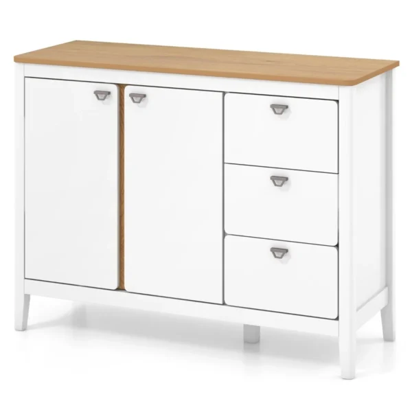 Virtuvės spintelė 106x40x80cm., baltos/šviesiai rudos spalvos