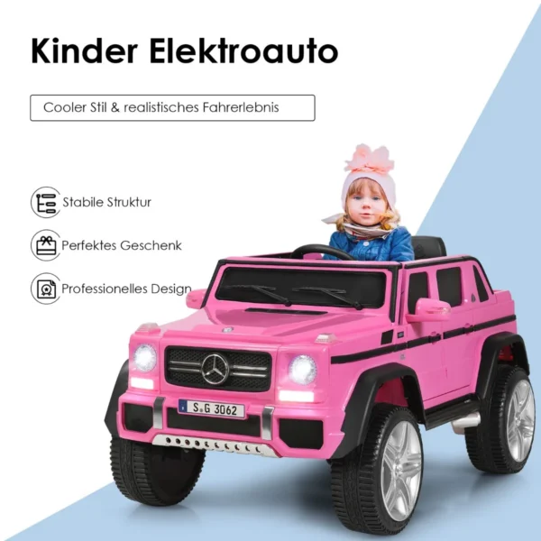 Vaikiškas elektrinis automobilis 115x67x57cm., rožinės/juodos spalvos