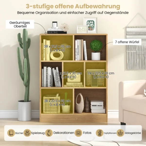 Pastatoma lentyna 80x24x104cm., šviesiai rudos spalvos