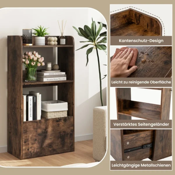 Pastatoma lentyna 55x29x105cm., rudos spalvos