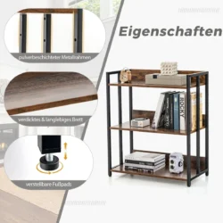 Pastatoma lentyna 70x35x81cm., rudos/juodos spalvos