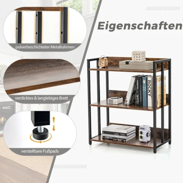 Pastatoma lentyna 70x35x81cm., rudos/juodos spalvos