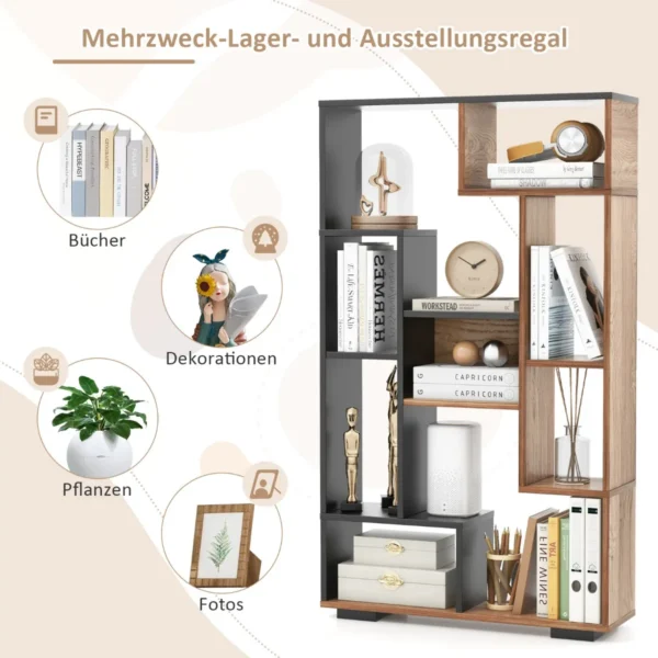 Pastatoma lentyna 70x20x120cm., šviesiai rudos/juodos spalvos