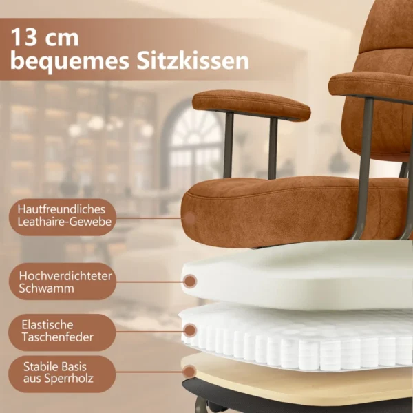 Biuro kėdė 68x68x103cm., rudos/juodos spalvos