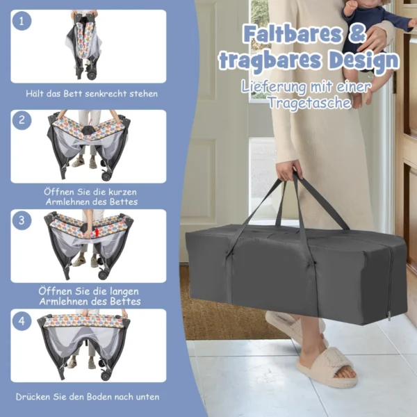 Vaikiškas maniežas 102x72x74cm., tamsiai pilkos spalvos