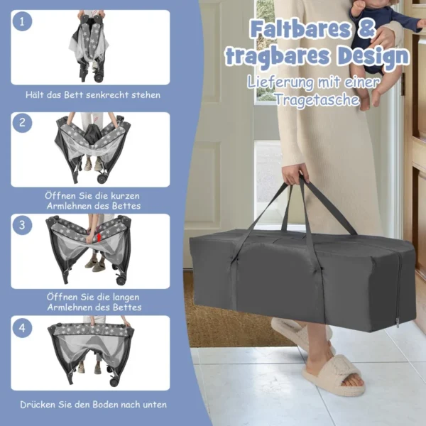 Vaikiškas maniežas 102x72x74cm., tamsiai pilkos spalvos