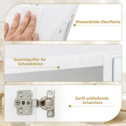 Vonios sieninė spintelė su veidrodžiu 62x11,5x65cm., baltos spalvos