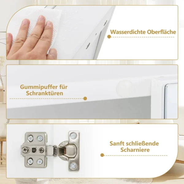 Vonios sieninė spintelė su veidrodžiu 62x11,5x65cm., baltos spalvos