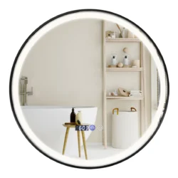 Led sieninis veidrodis 60x60x0,5cm., juodos spalvos