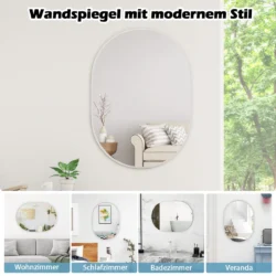 Sieninis veidrodis 70x50x2cm., baltos spalvos