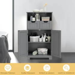 Vonios spintelė 60x30x109cm., pilkos spalvos