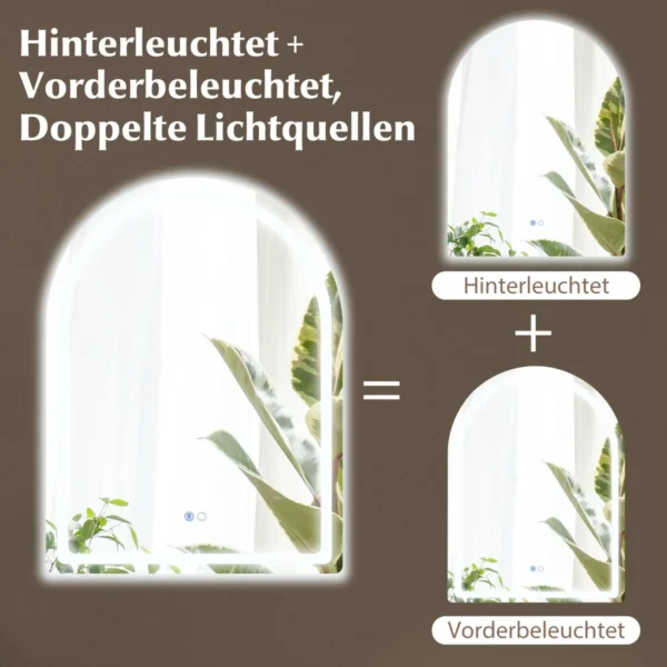 Led sieninis veidrodis 3x80x60cm., sidabrinės spalvos