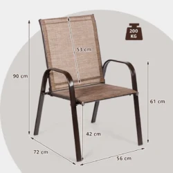 Rinkinys iš 2 sodo kėdžių 56x72x90cm., juodos spalvos