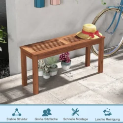 Rinkinys iš 2 sodo suoliukų 100x30,5x47cm., šviesiai rudos spalvos