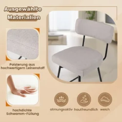 Rinkinys iš 2 baro kėdžių 47x51x90,5cm., smėlio/juodos spalvos