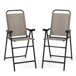 Rinkinys iš 2 sulankstomų kėdžių 56x76x112cm., rudos/juodos spalvos