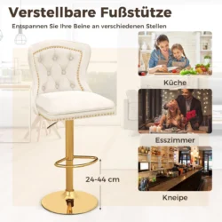 Rinkinys iš 2 baro kėdžių 45x50x117cm., smėlio/auksinės spalvos