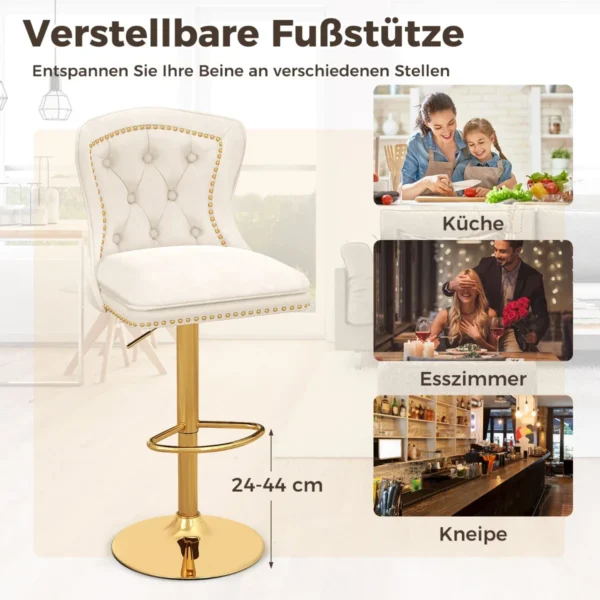 Rinkinys iš 2 baro kėdžių 45x50x117cm., smėlio/auksinės spalvos