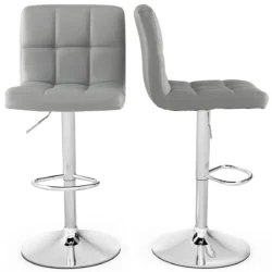 Rinkinys iš 2 baro kėdžių 43x42,5x116,5cm., sidabrinės/pilkos spalvos