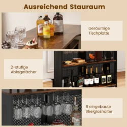 Baro stalas 120x50x106,5cm., rudos/juodos spalvos