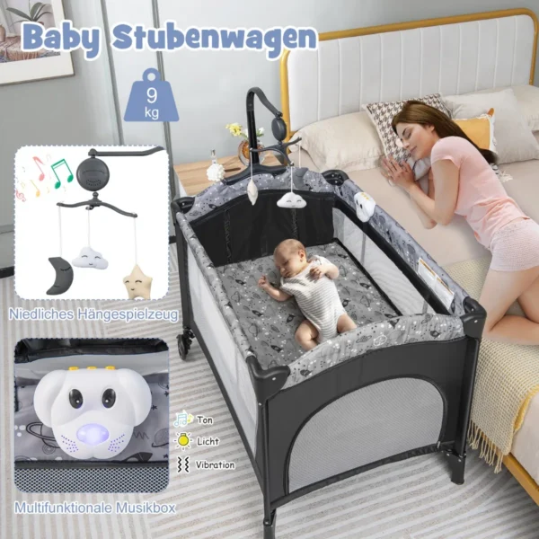 Vaikiškas maniežas 102x72x74cm., juodos spalvos