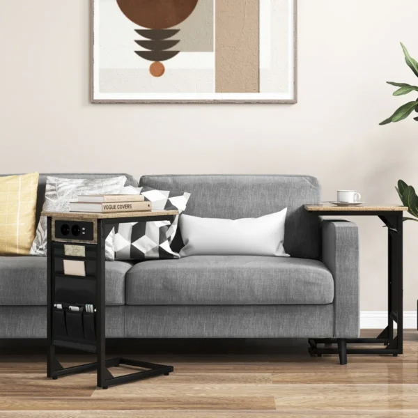 beistelltisch-jv10861de-2cf_2_.webp Rinkinys iš 2 šoninių staliukų 40x30x60cm., rudos/juodos spalvos