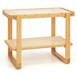 Šoninis staliukas 70,5x44,5x54,5cm., šviesiai rudos spalvos