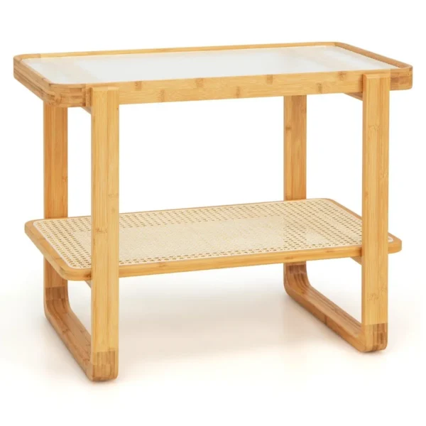 Šoninis staliukas 70,5x44,5x54,5cm., šviesiai rudos spalvos