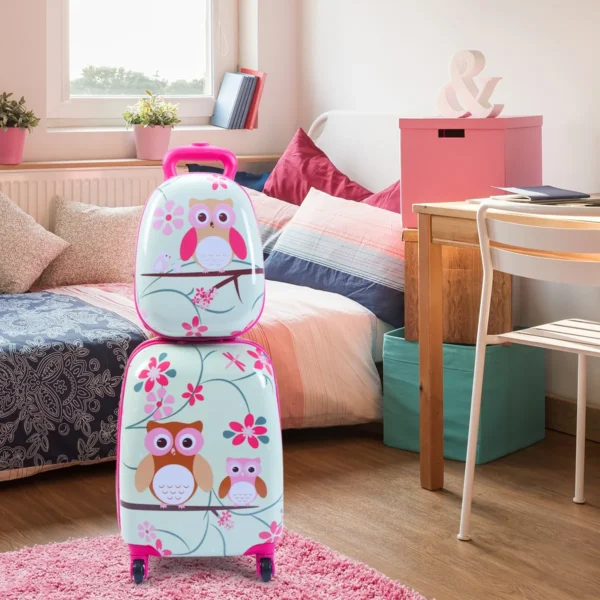 Vaikiškas lagaminas ir kuprinė, įvairių spalvų