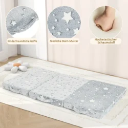 Sulankstomas čiužinys 122x61x7cm., pilkos spalvos