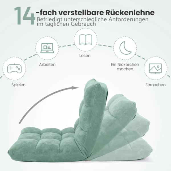 Grindų fotelis 64x57x57cm., žalios spalvos